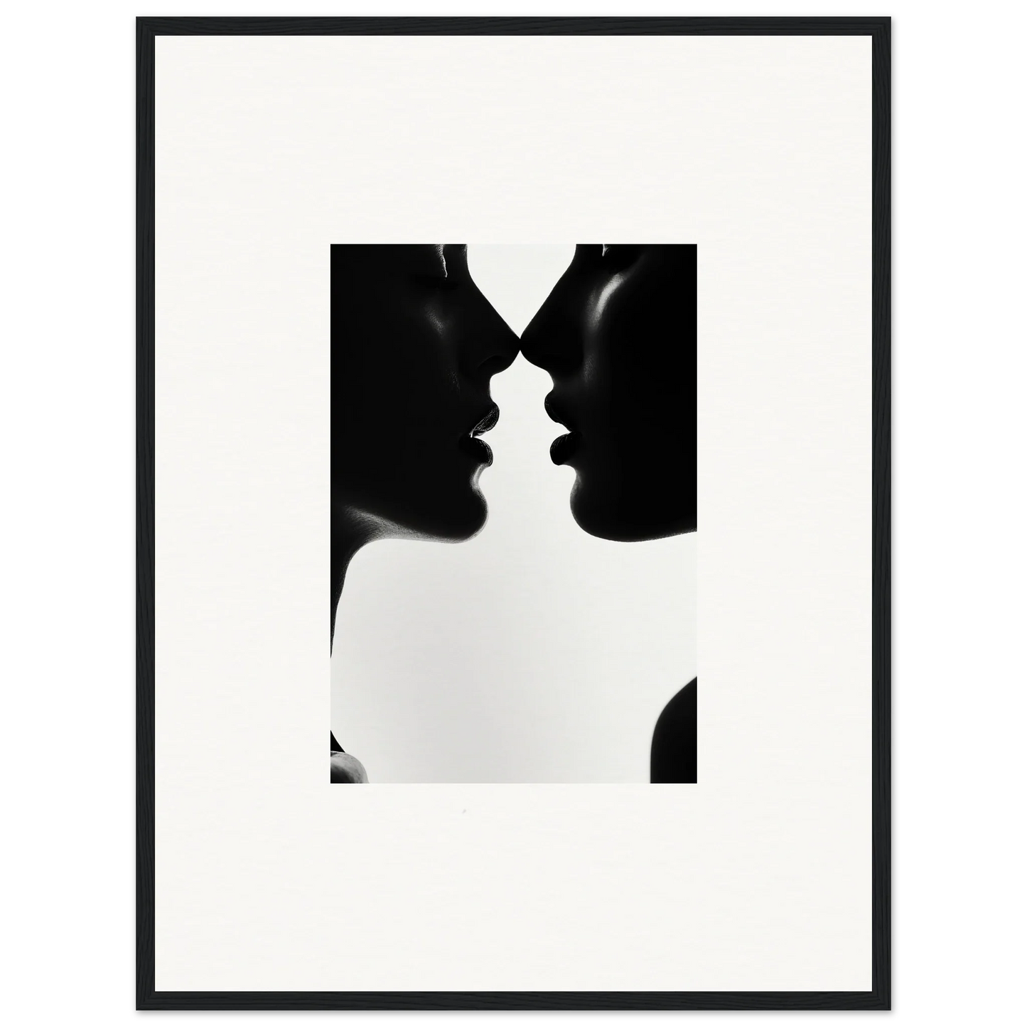 Two silhouettes in a near-kiss pose from the Shadowed Sédual Symphony art piece