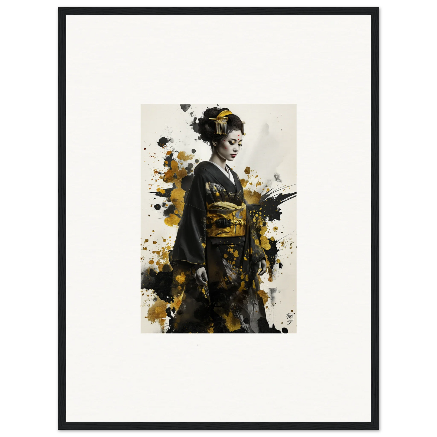 Artistic portrait of a figure in traditional geisha attire from Eclipsed Ukiyo Symphony