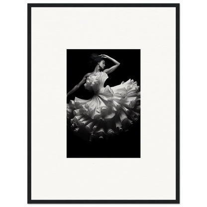 Graceful dancer in flowing white dress, perfect for Nocturnal Flourishbyen art