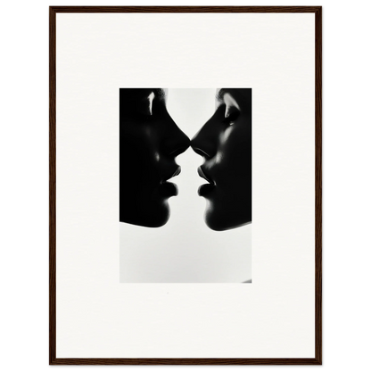 Two silhouetted profiles in a mirrored design from Whispers Kiss Universes special edition art™