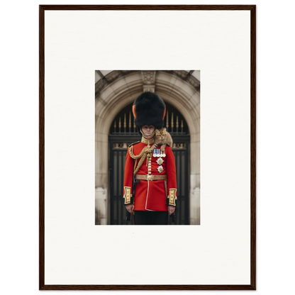 Royal Guard in red uniform and bearskin hat for Royal Red Reverie framed wall art