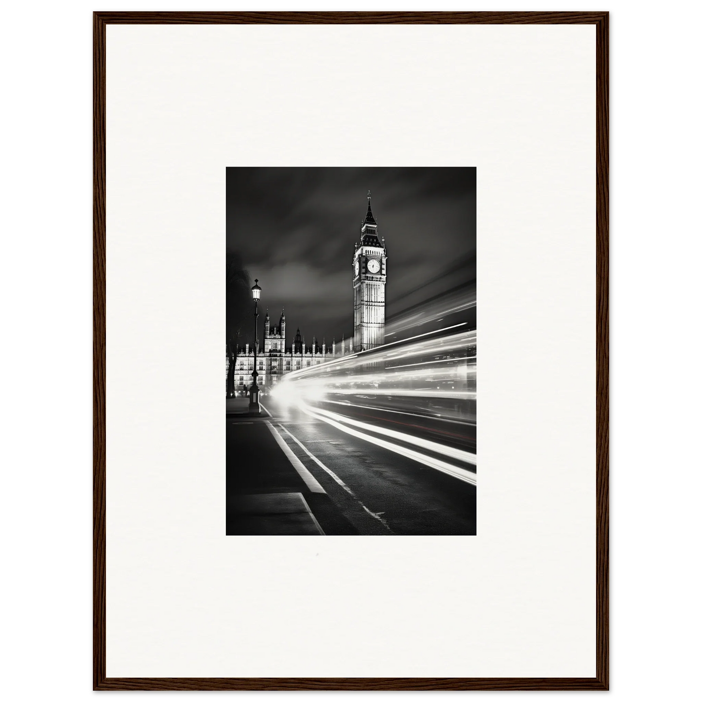 Black and white Big Ben photo with light trails, part of special edition art™ collection