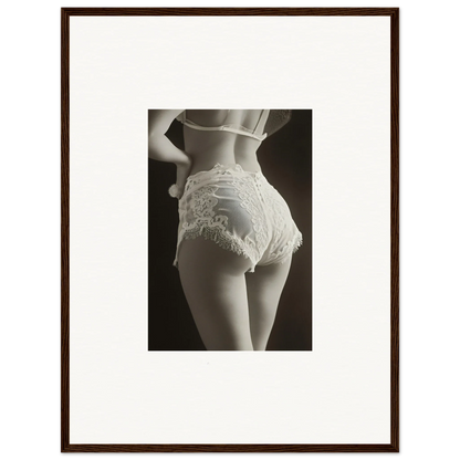 Woman’s hips in lacy white underwear, perfect for Transcendent Allure wall art