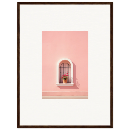 Pink-walled window niche with decorative bars and flower in Sunset Silhouette Romance design