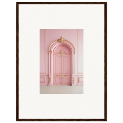 Ornate pink door with gold trim in the Paris Dreams Frame special edition art™