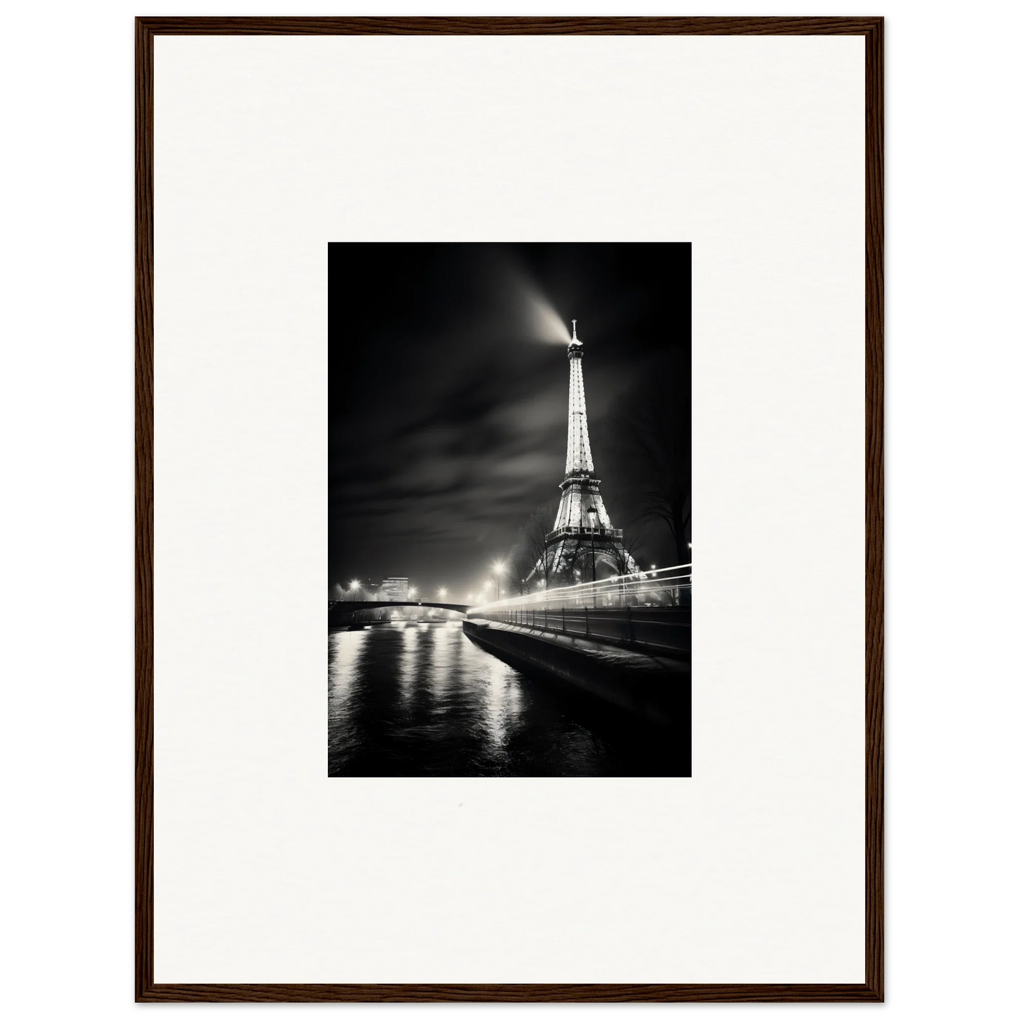 Black and white image of the Illuminated Eiffel Tower for Paris Radiates Eleepizarre