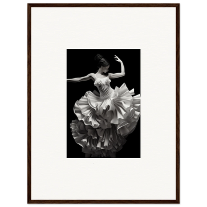 Dancer in a ruffled dress twirling with Tangled Luminous Laces in special edition art™