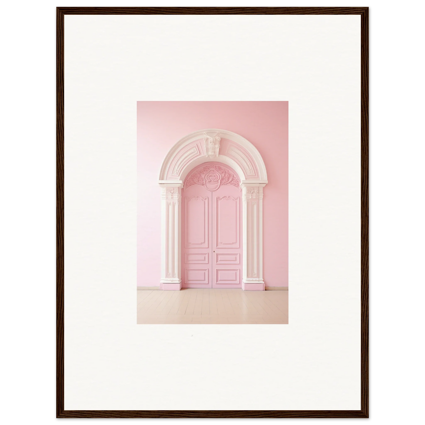 Ornate pink arched doorway art from Portal Fantasies Unfurled framed wall art