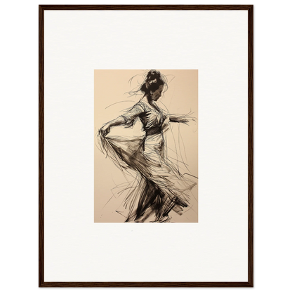 Sketch of a dancer in flowing dress showcasing the beauty of Ephemeral Whirling Arcade