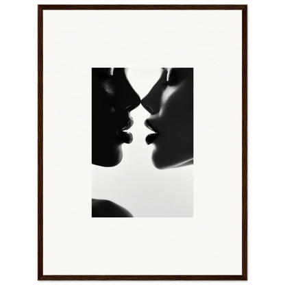 Two silhouetted profiles in a mirror-like design for Ephemeral Echoes Touch art