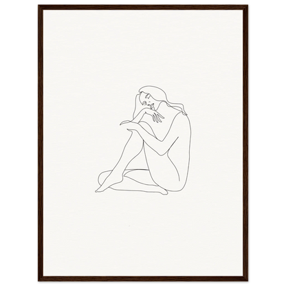 Simple line drawing of a nude figure in a mindful pose for Mindful Dream Tangles