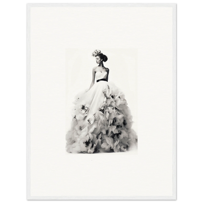 Black and white watercolor ball gown illustration from Dreams Bloom Eternal special edition art™