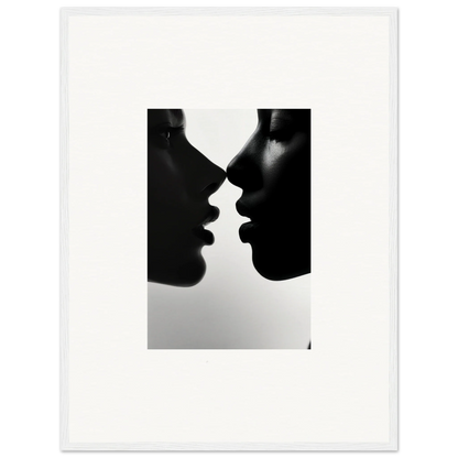 Silhouettes facing each other in Narcissus Mirror Haze framed wall art special edition