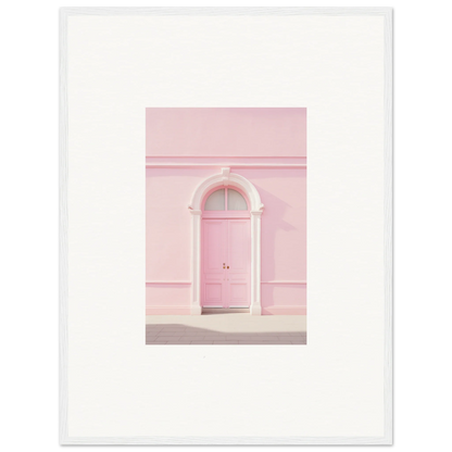 Pink door with white arched frame in Pearly Baccarat Dream framed wall art