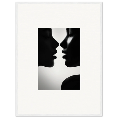 Two silhouettes in an intimate moment showcasing Sables Dance premium framed wall art