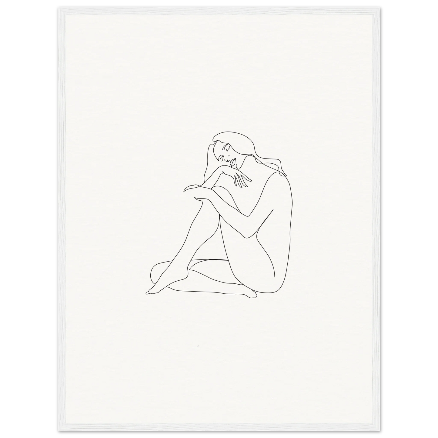 Simple line drawing of a nude figure for Mindful Dream Tangles framed wall art