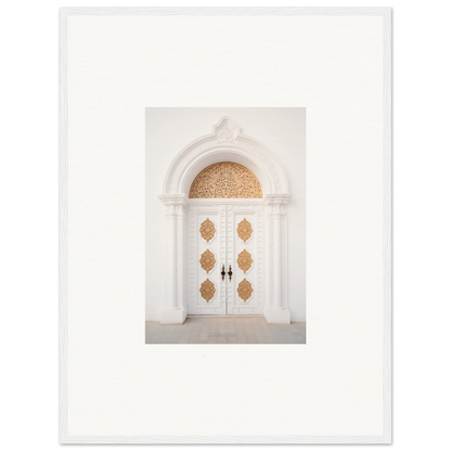 Elegant white double doors with gold medallions from Gilded Mirage Passage framed art