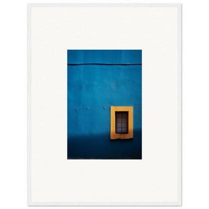 Yellow-framed window on blue wall showcasing Hypercolor Dreamscape Longitude vibes