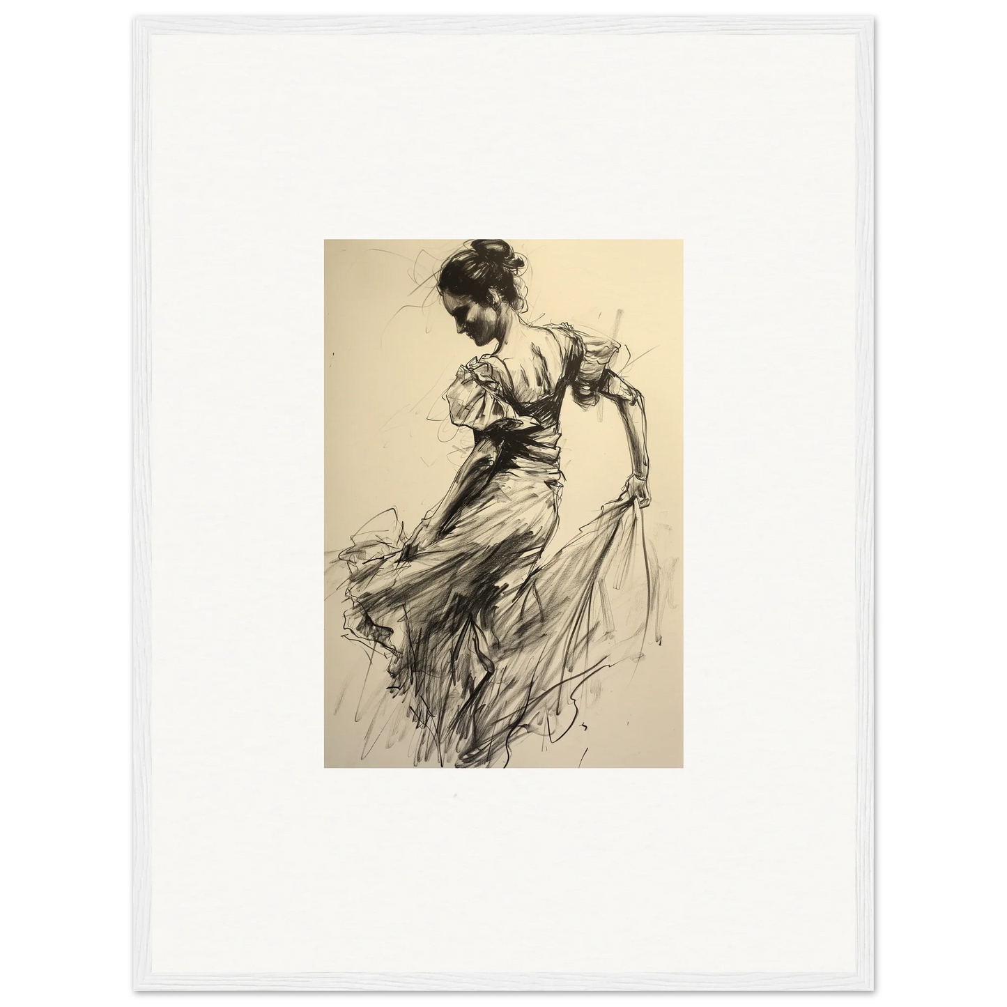 Sketch of a woman in flowing dress in the Shadow Waltz special edition art™