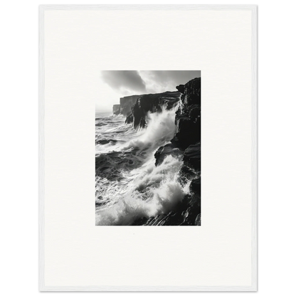 Dramatic ocean waves crashing on coastal cliffs in Rock Impressions special edition art™