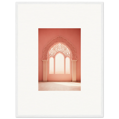 Ornate Moorish archway in coral pink tones from Versaille Sunset Reimagined framed wall art