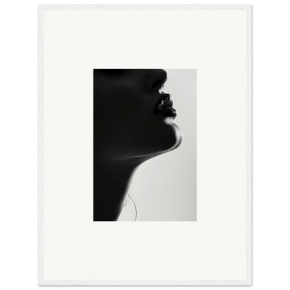 Dramatic black and white silhouette profile for Shadowed Whisper Immanence wall art