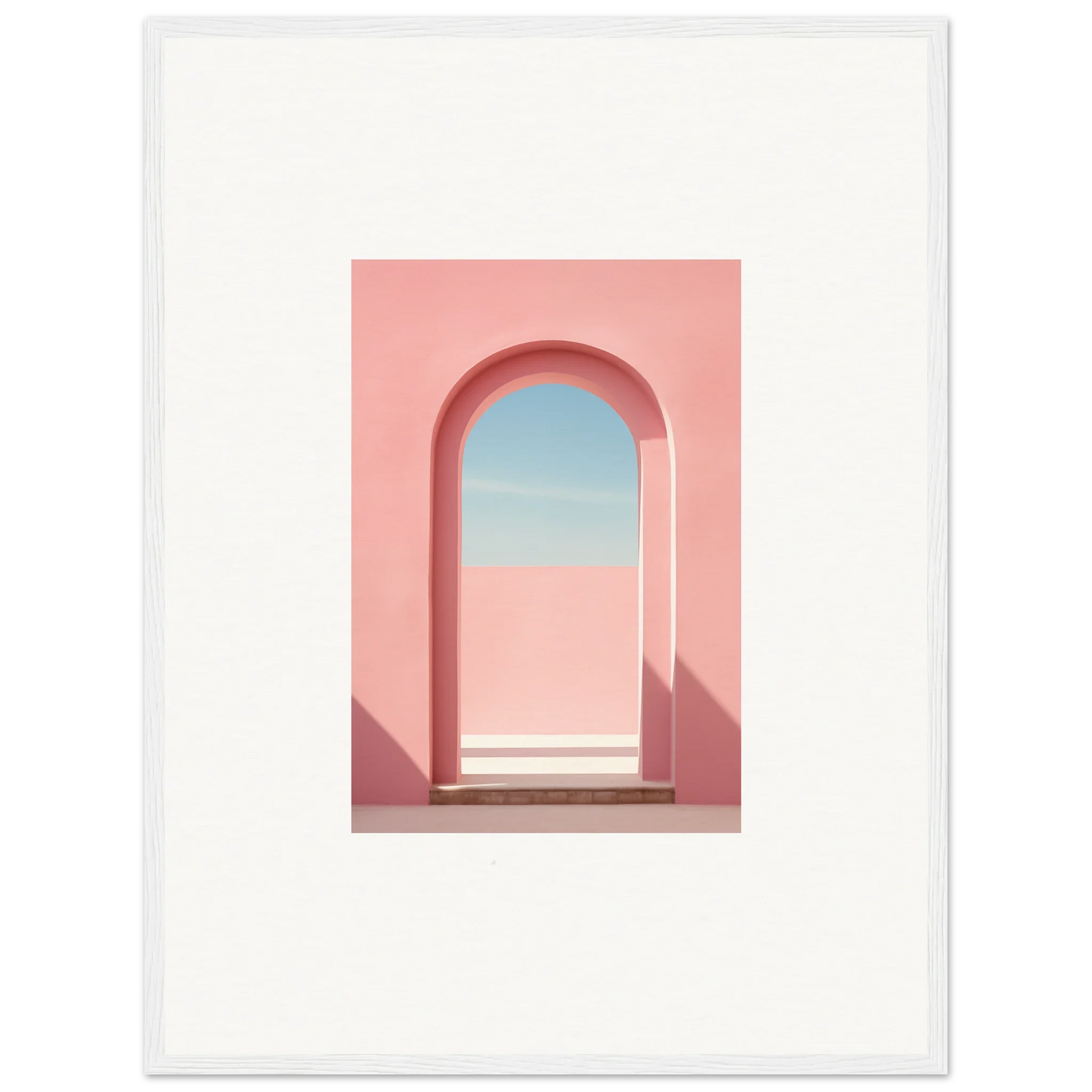 Pink arched doorway with blue sky view in Echo of Horizons special edition art™