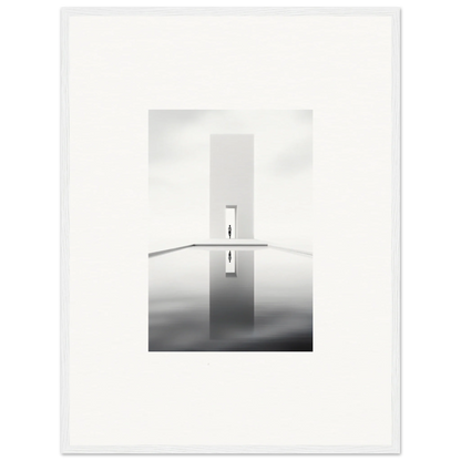 Minimalist black and white cross design in Dreamer’s Vanishing Silhouette framed wall art