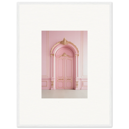 Ornate pink double door with gold detailing in Paris Dreams Frame special edition art™