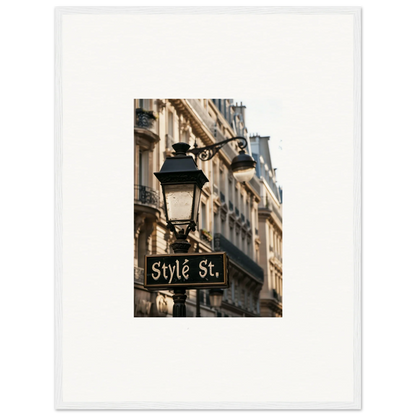 Stylish street sign Style St. on a chic lamp post perfect for room decoration wall art