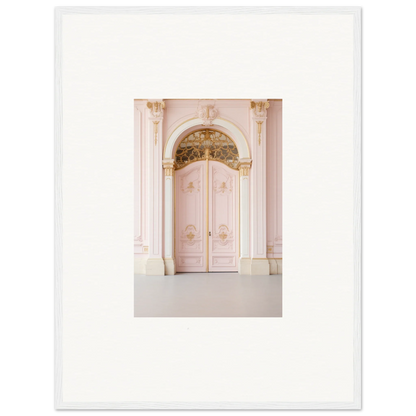 Ornate pink double door art with gilded baroque details in Regal Must framed wall art