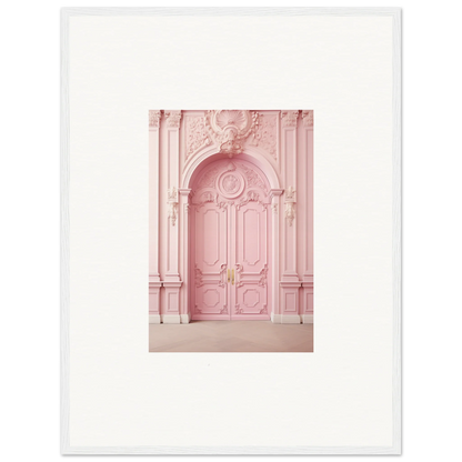 Ornate pink door with detailed carvings from the Blush Merciful Renaissance collection