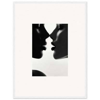 Two silhouetted profiles in mirror-like symmetry from Lattices of Ephemera special edition art™