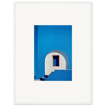 White arched doorway steps on blue wall in Dreams’ premium framed special edition art™