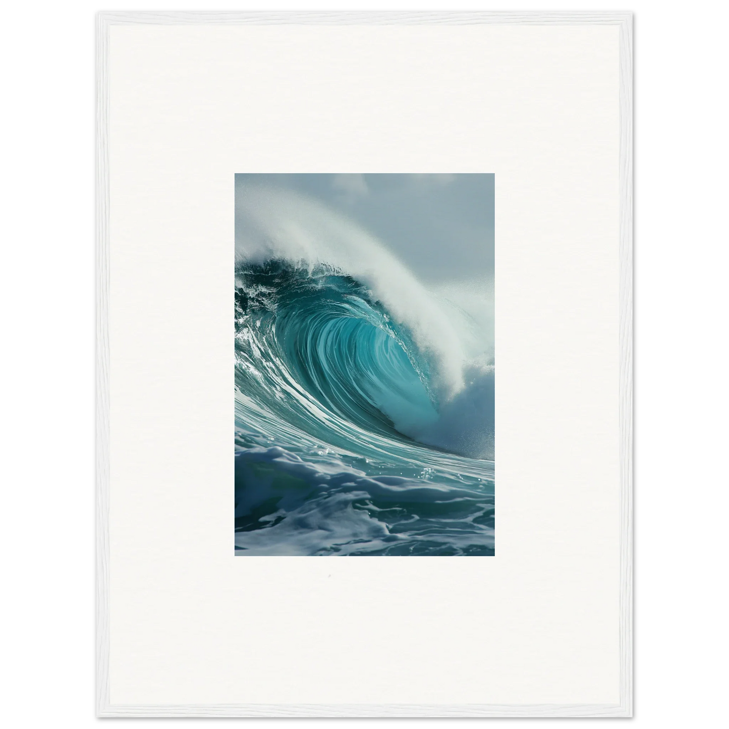 A vibrant canvas print of a powerful ocean wave for stunning room decoration