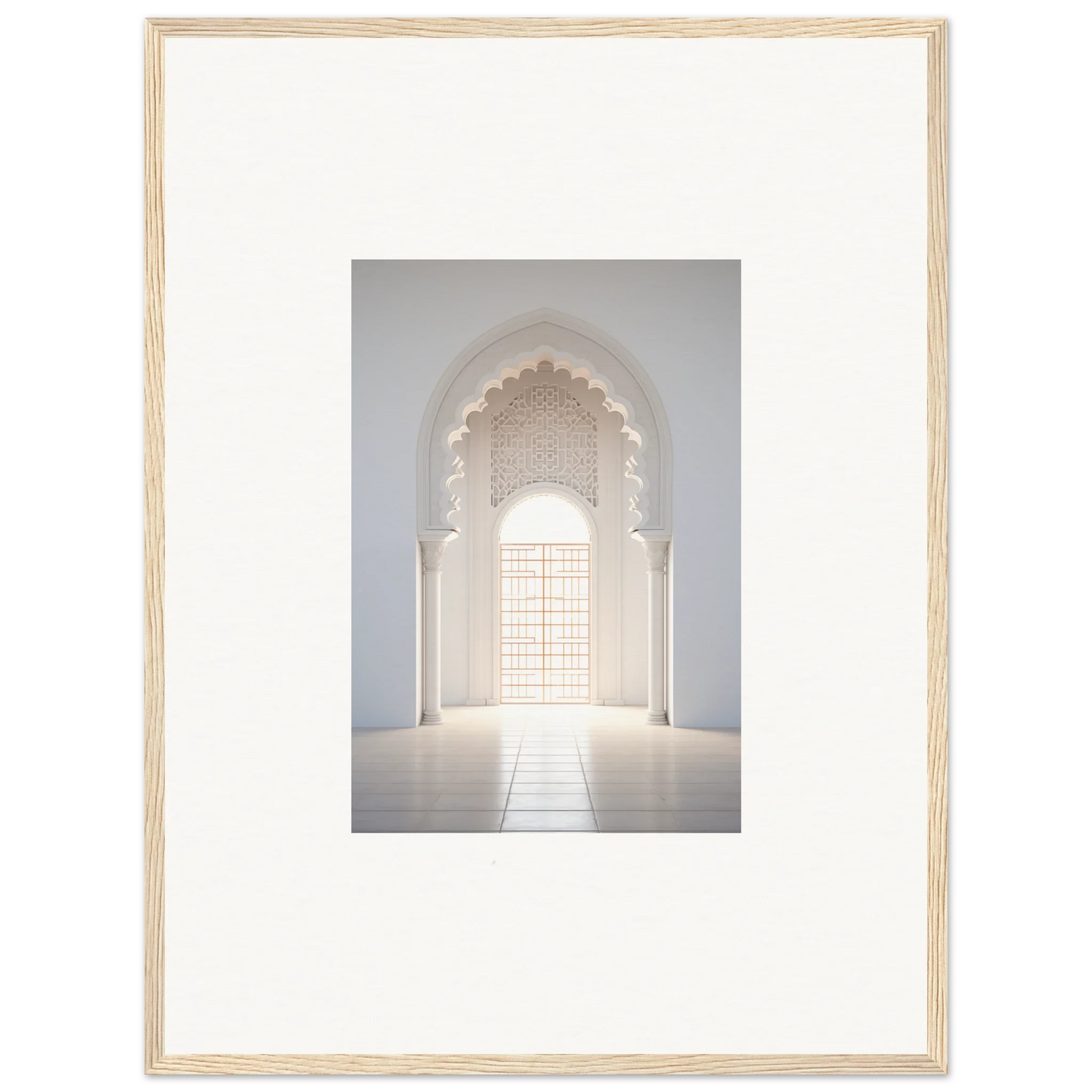 Framed ornate white archway in Threshold Dreamscapes special edition art™