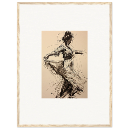 Charcoal sketch of a graceful dancer from the special edition art™ Ephemeral Whirling Arcade