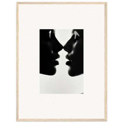 Silhouetted profiles in Whispers Kiss Universes premium framed wall art