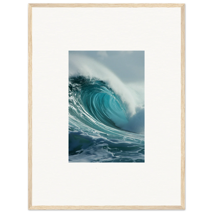 Vivid ocean wave curling in turquoise, perfect canvas print for room decoration