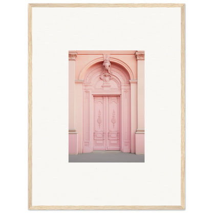 Ornate pink door with classical details in Porphyr Pink Processions special edition art™