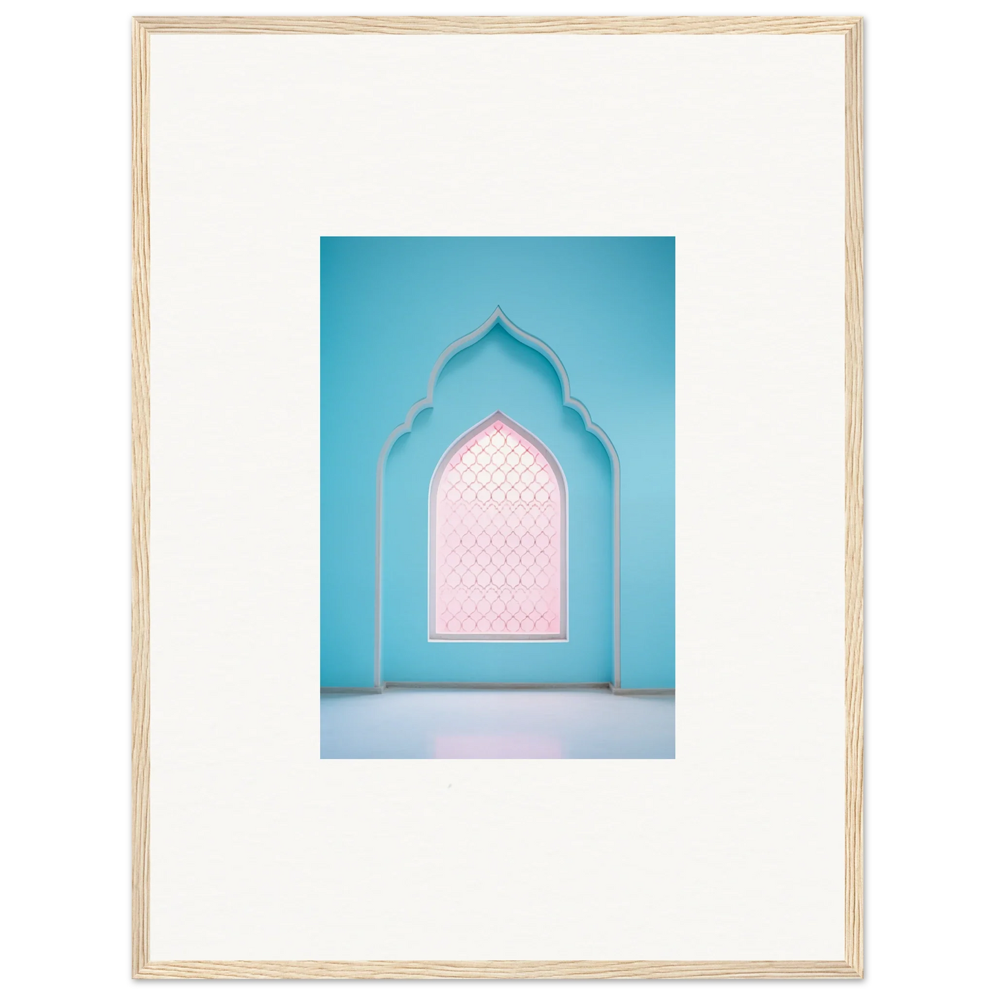 Framed photograph of an arched Moroccan-style window from Souls Diffilveres Critfilters