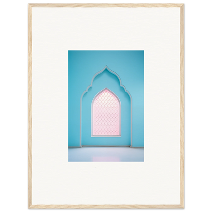 Framed photograph of an arched Moroccan-style window from Souls Diffilveres Critfilters