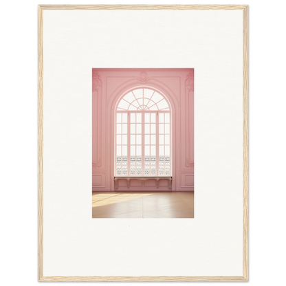 Arched window with delicate panes in pink paneling for Ether Balcon Evolvement art