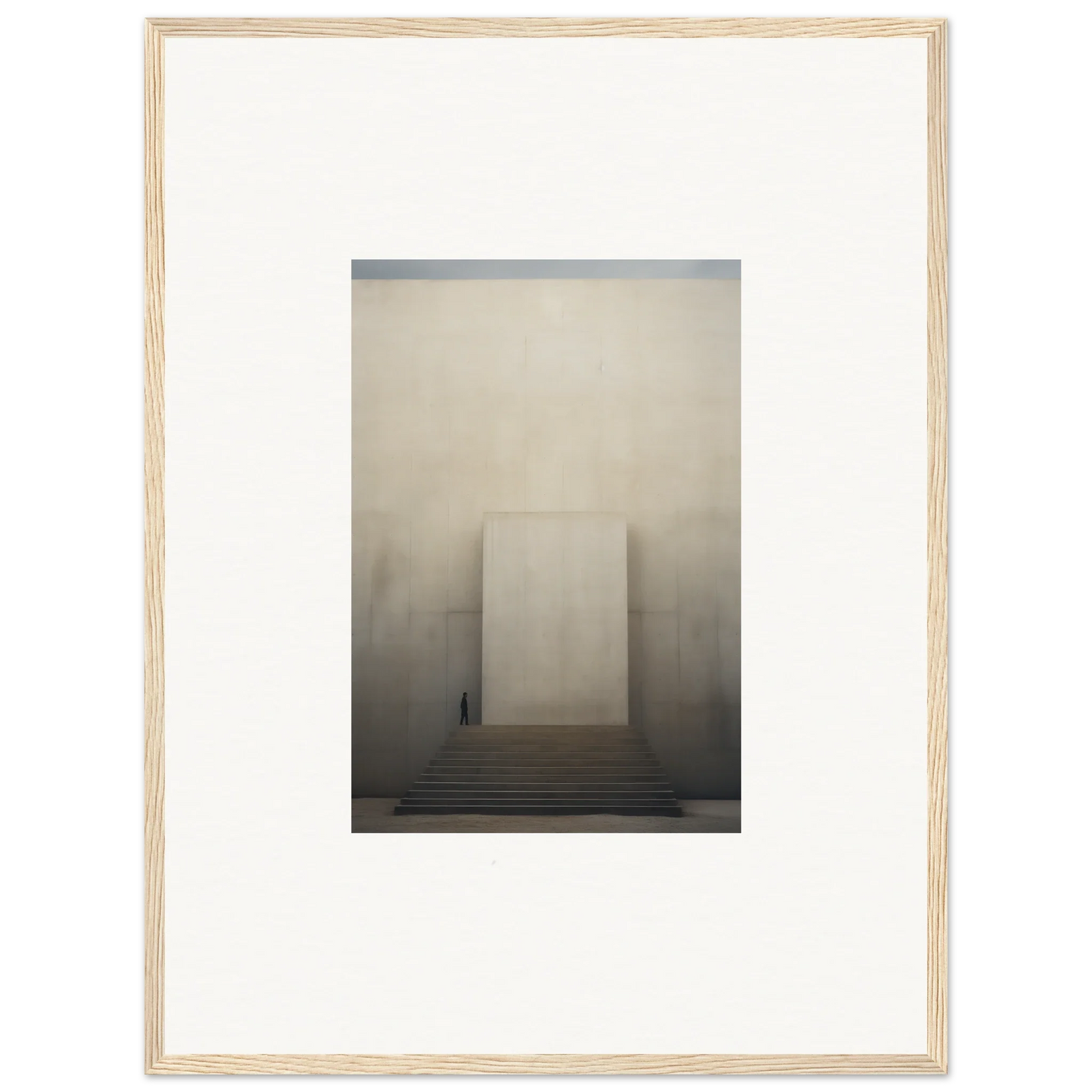 Framed minimalist photo of a misty rectangular structure from Portal Eventide Abstract