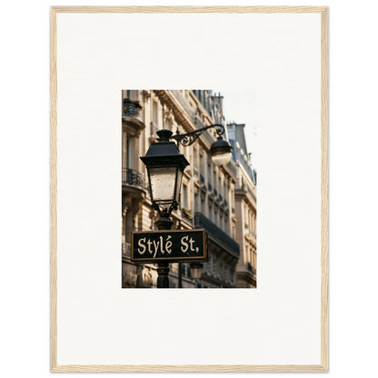 Street sign for Style St under a lamp post, perfect for canvas print wall art decor