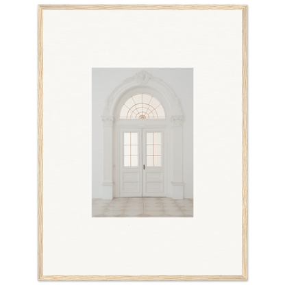 White double doors with a fanlight in Portal Poise Unveiled framed wall art