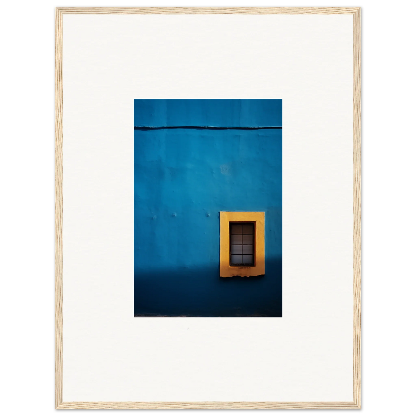 Yellow-framed window on a blue wall in Hypercolor Dreamscape Longitude design