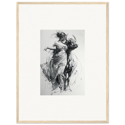 Dynamic black and white sketch of dancers for Metaphoric Taurus Whispers special edition art™