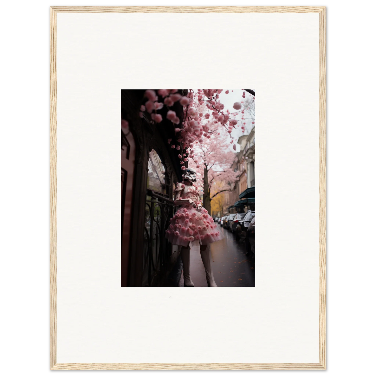 Framed wall art of pink cherry blossoms in the Petal Eccentricity Revealed collection