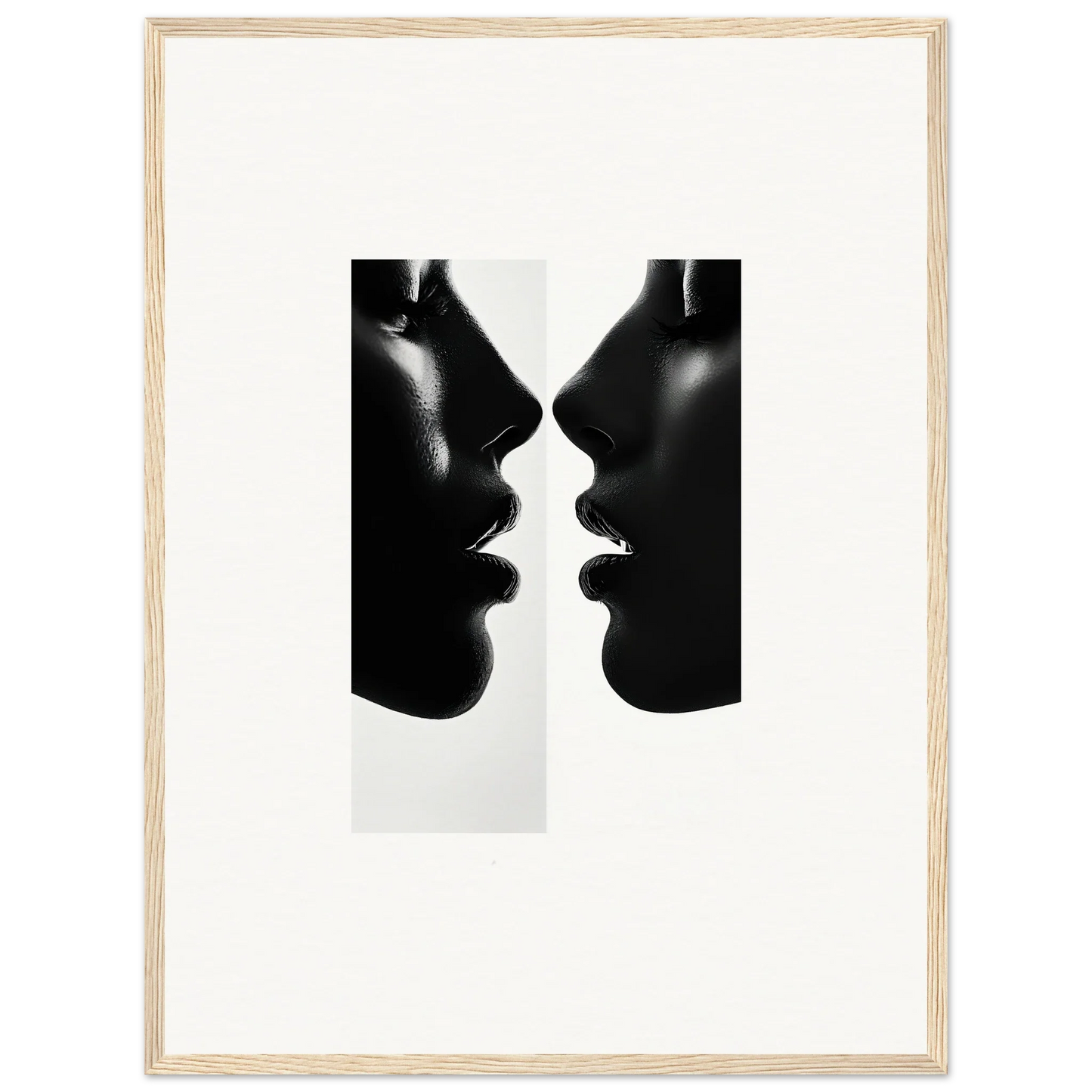 Two black silhouetted profiles in mirrored position from Liminal Echoes special edition art™